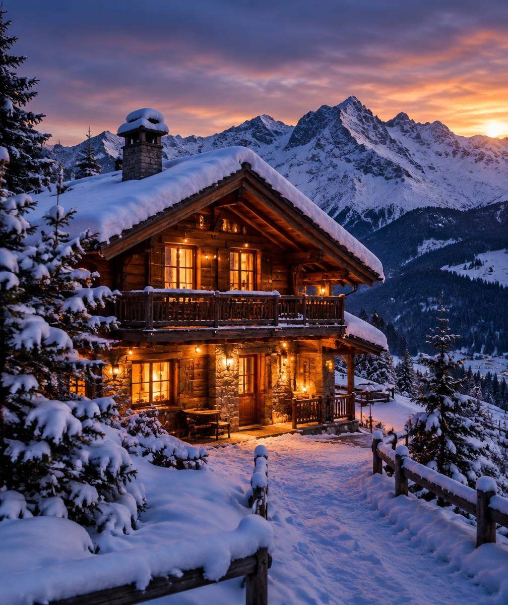 Chalet enneigé